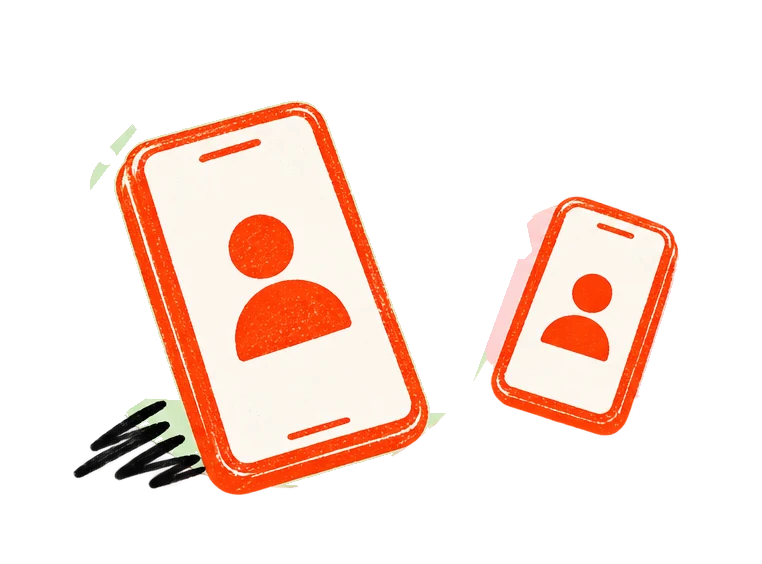 A call being handed from one phone to another